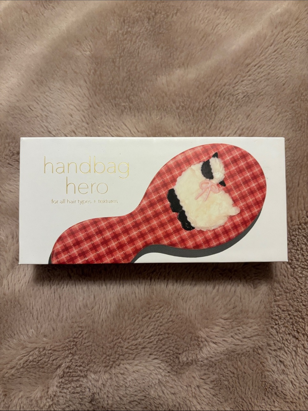 Solar Eclipse Hand Painted Vintage Lamb Handbag Hero Brush-Red Plaid-NWT RARE